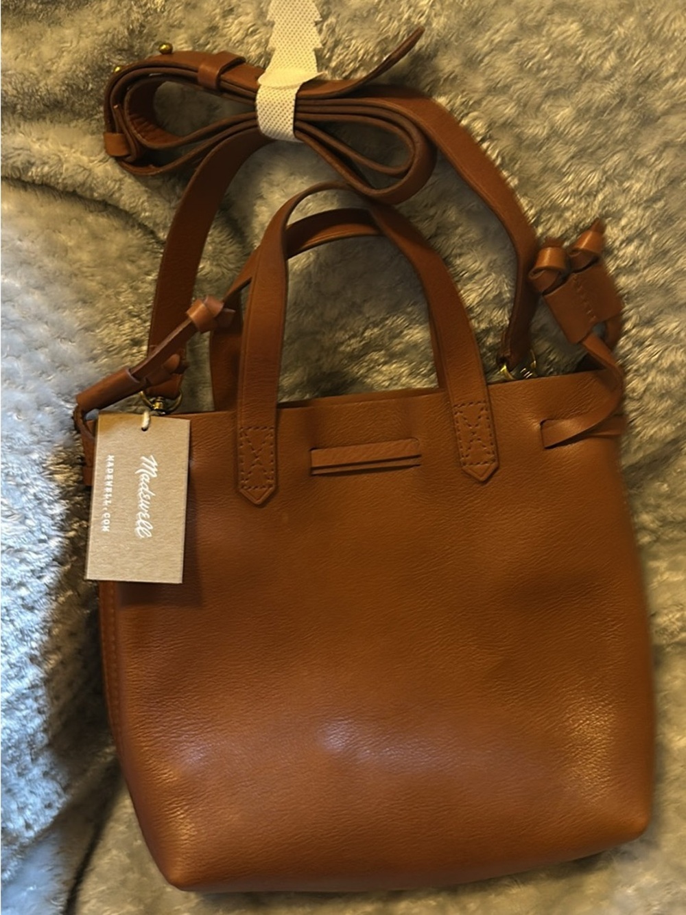 Madewell English Saddle The Small Drawstring Transport Crossbody Leather NEW